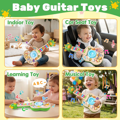 Tsomtto Musical Giraffe Guitar, 4-in-1 Baby Piano Toy for Toddlers