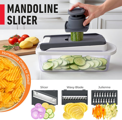 JANSKA 10-in-1 Vegetable Chopper & Mandoline Slicer