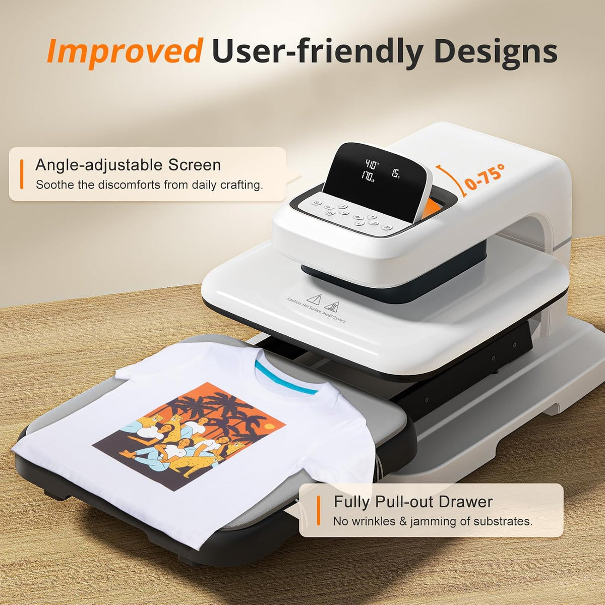 HTVRONT Auto Heat Press 2 - Adjustable Pressure Heat Press Machine 15X15 Heats Up Fast & Evenly Heat Press with Higher Heating Height for HTV, Sublimation, Heat Transfer Projects