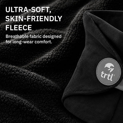 Trtl Pillow - Scientifically Proven Neck Support Travel Pillow for Airplanes - Lightweight and Machine Washable - Ergonomic Design for Traveling on Cars and Trains - Black