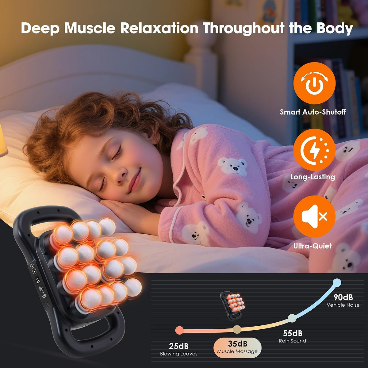GAXEZO 16-Head Massage Gun Set, Deep Tissue Percussion Massager, 9 Modes & Adjustable Intensity, 2600mAh Rechargeable Battery, Black