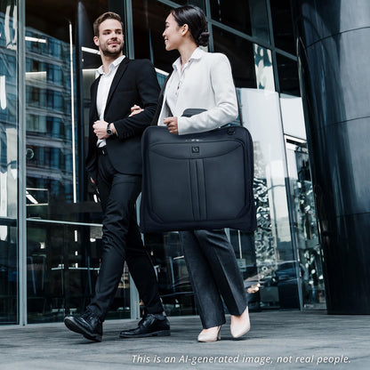 ZEGUR Premium Travel Garment Bag, Carry-On Suit Bag for Men & Women, 3-Suit Capacity with Shoe Pocket, Laptop Sleeve & Shoulder Strap, 1800D Polyester, Black
