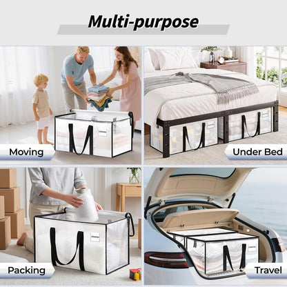 ukeetap 8 Pack Extra Large Clothes Storage Bins with Lids, Clear