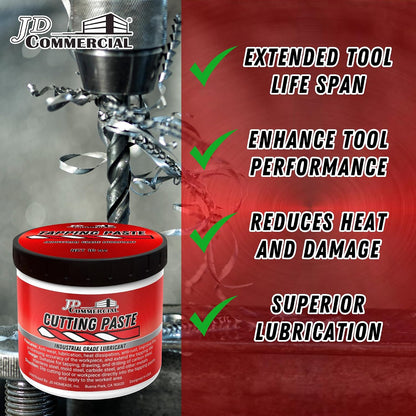 JD Commercial Cutting Paste 10 OZ, Metal Cutting, Tapping & Drilling Lubricant, Anti-Wear & Anti-Rust Formula for Drilling, Milling, Threading & Machining