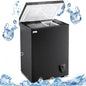 WANAI Deep Chest Freezer 3.5 Cu Ft With Storage Baskets Black for Office