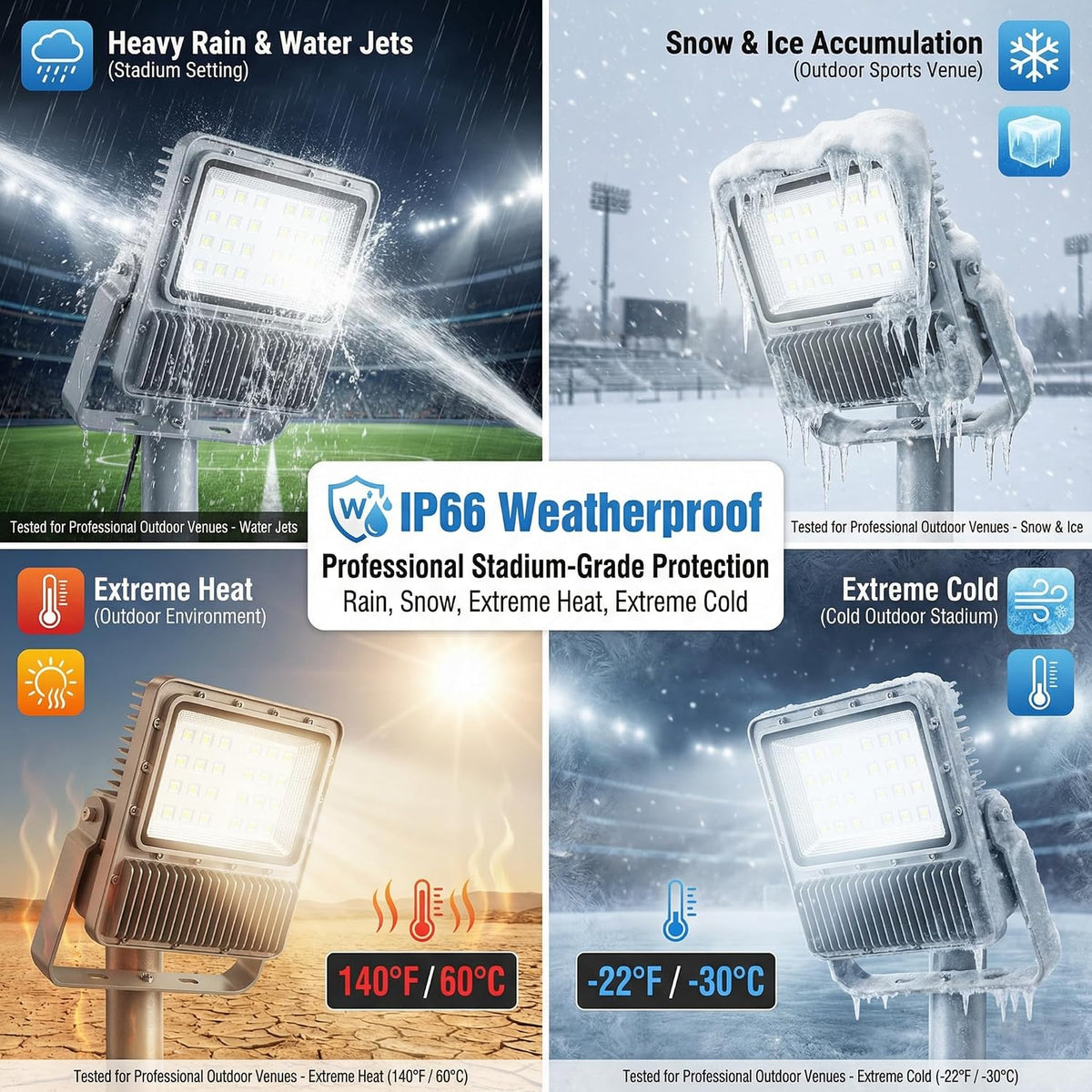 XXBSAZ 300W LED Flood Light Outdoor, 37000LM, Daylight 6500K, AC85-265V High Power Commercial Work Light, IP66 Waterproof Super Bright Security Stadium Lights for Parking Lots, Warehouses,Tennis