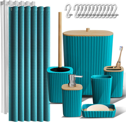 Clara Clark Black Bathroom Set, Shower Curtain Set, Bathroom Accessory Set