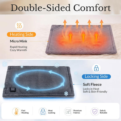 USB Mini Heating Pad for Travel with 3 Heat Settings & Auto Off