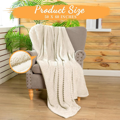 Buryeah 24 Pcs Flannel Blankets Bulk,Fall Outdoor Wedding, Beige Oeko-tex Standard 100 Certified,Outdoor Wedding Blankets, Ribbed Lightweight Texture,Donation Homeless Shelters