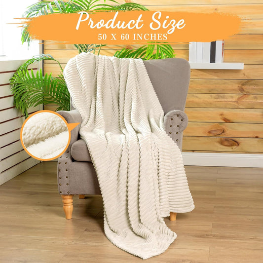Buryeah 24 Pcs Flannel Blankets Bulk,Fall Outdoor Wedding, Beige Oeko-tex Standard 100 Certified,Outdoor Wedding Blankets, Ribbed Lightweight Texture,Donation Homeless Shelters
