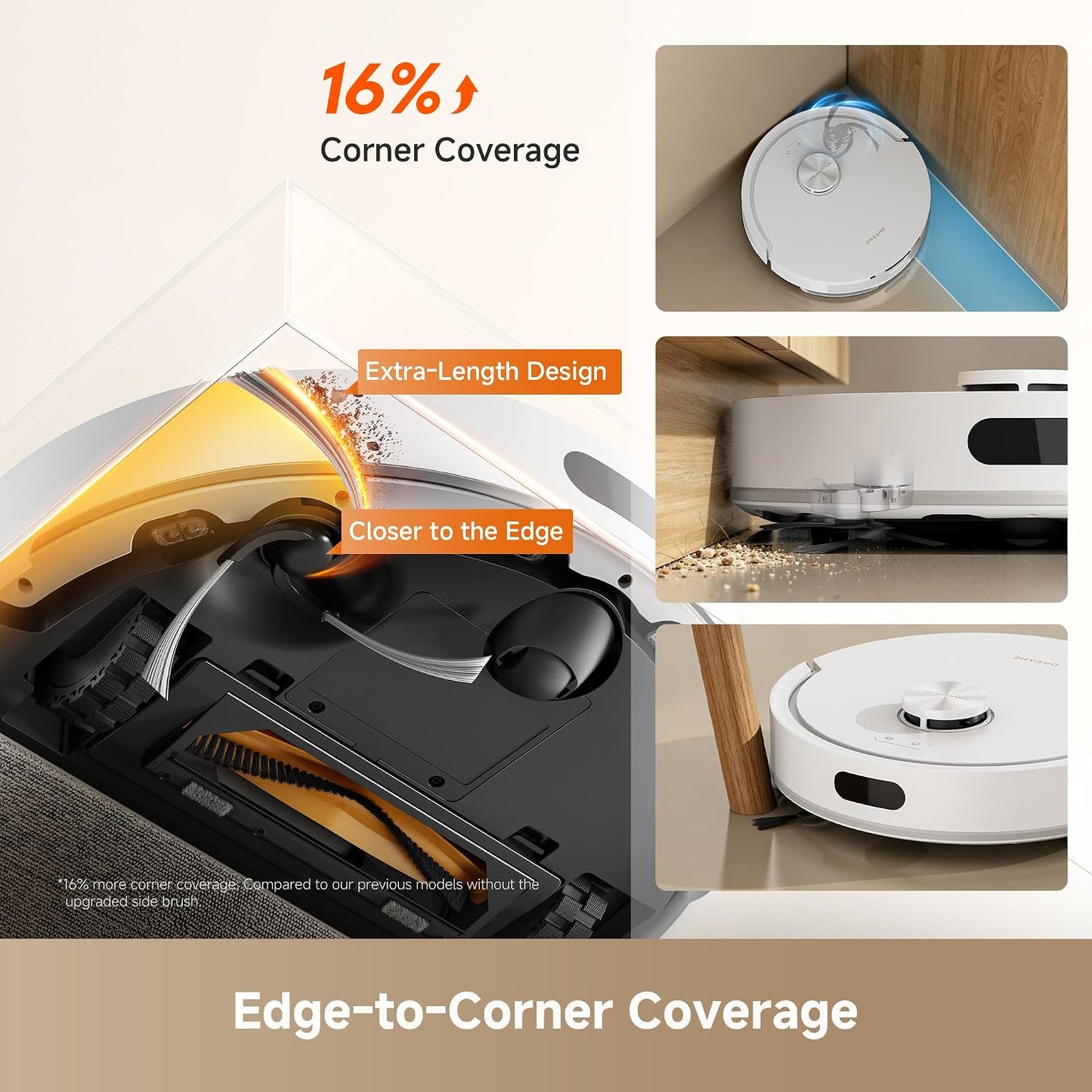 dreame D20 Air Plus Robot Vacuum and Mop, 20,000Pa Powerful Suction 120-Day Self-Emptying with 4L Dust Bag, Anti-Tangling Tech, Edge-to-Corner Cleaning, Deep Carpet Cleaning, 360° Navigation