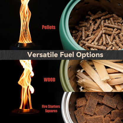 Portable Smokeless Fire Pit, 9.5” Stainless Steel Camp Stove, Blue FP055