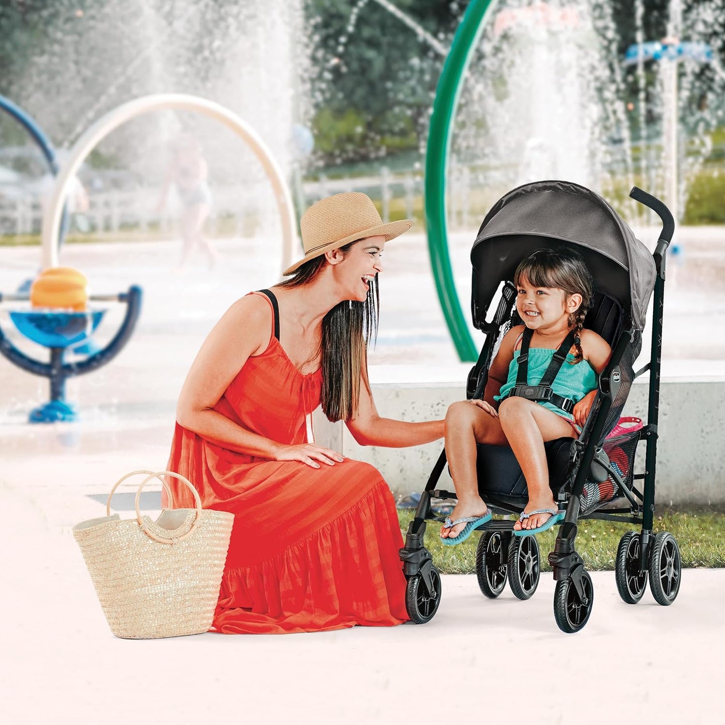 Chicco Liteway Stroller, Compact Fold Baby Stroller with Canopy, Lightweight Aluminum Frame Umbrella Stroller for Babies & Toddlers up to 40 lbs, Arctic/Blue
