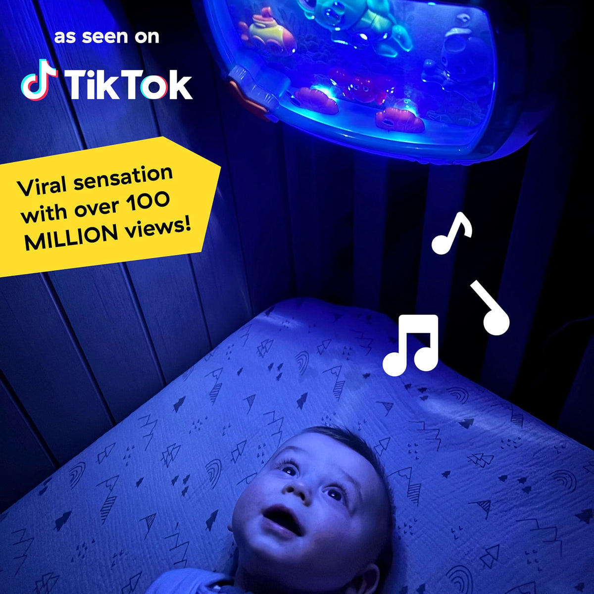 Baby Einstein Sea Dreams Soother Musical Crib Toy & Sound Machine, 25-Minute Light Effects, Remote Control, Newborn & Up, Neutral