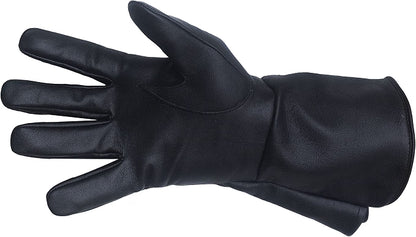 HyperionFlo Essentials Long Cuff Leather Gloves, Soft Leather Gauntlet Gloves for Costumes, Renaissance, Medieval & Stage Wear