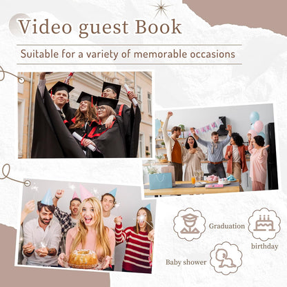 Video Audio Guest Book, Wedding Phone Customized Video Messages, Record Preserve Your Special Occasions, Ideal for a Variety of Memorable Party Occasions (Wall Phone,White)
