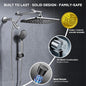 Veken 11.8" High Pressure Shower Head with Handheld, Metal Core Fittings