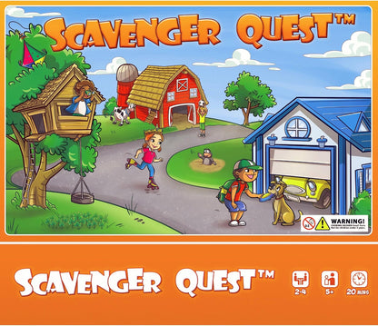 PlayQuest Scavenger Quest Board Game, Outdoor Seek-and-Find Family Game for Kids & Adults, 2-4 Players, Ages 5+, Educational Strategy & Adventure Game, 20-Minute Gameplay