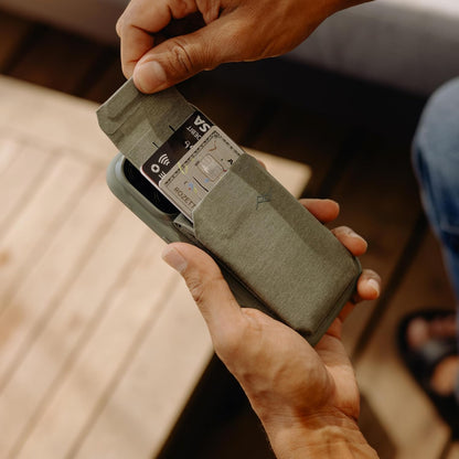 Peak Design Mobile Stand Wallet, Sage, Slim Profile, On-Demand Stand, Weatherproof Nylon Fabric, Connects to Mobile Cases, MagSafe Compatible, for iPhone, Samsung and Google Phones