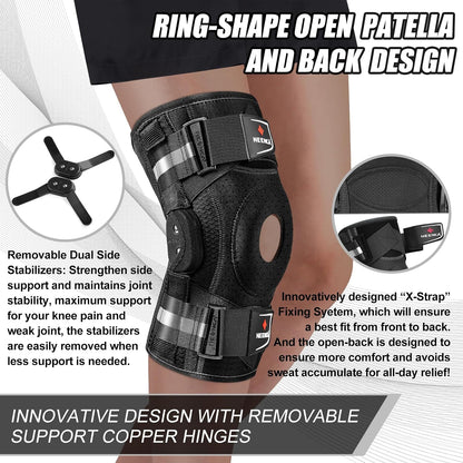 NEENCA Professional Knee Brace, Hinged Knee Support for Women & Men Relief
