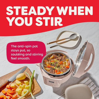 Instant Pot Rio Mini 4 Qt 7-in-1 Electric Pressure Cooker, Rosewater Pink multicooker, 4 quart, slow cook, rice, steam, sauté, yogurt, keep warm, family meals
