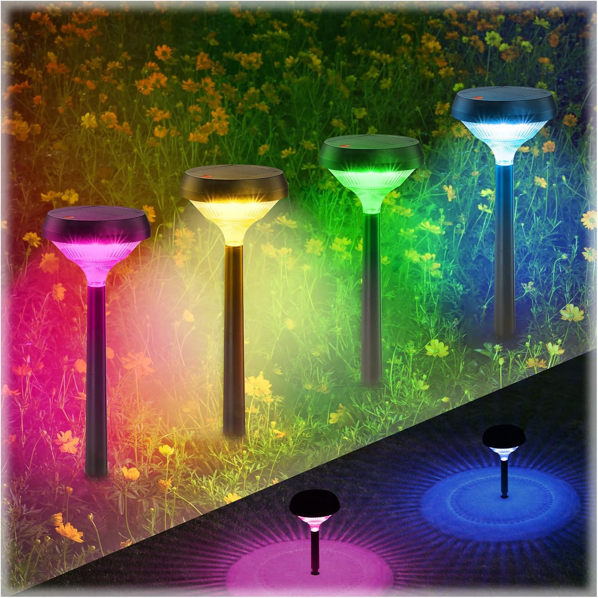 Linkind Solar Lights Outdoor 8 Pack, Solar Pathway Lights Warm White Landscape Path Lights,IP65 Waterproof Solar Lights for Walkway Yard Garden Driveway