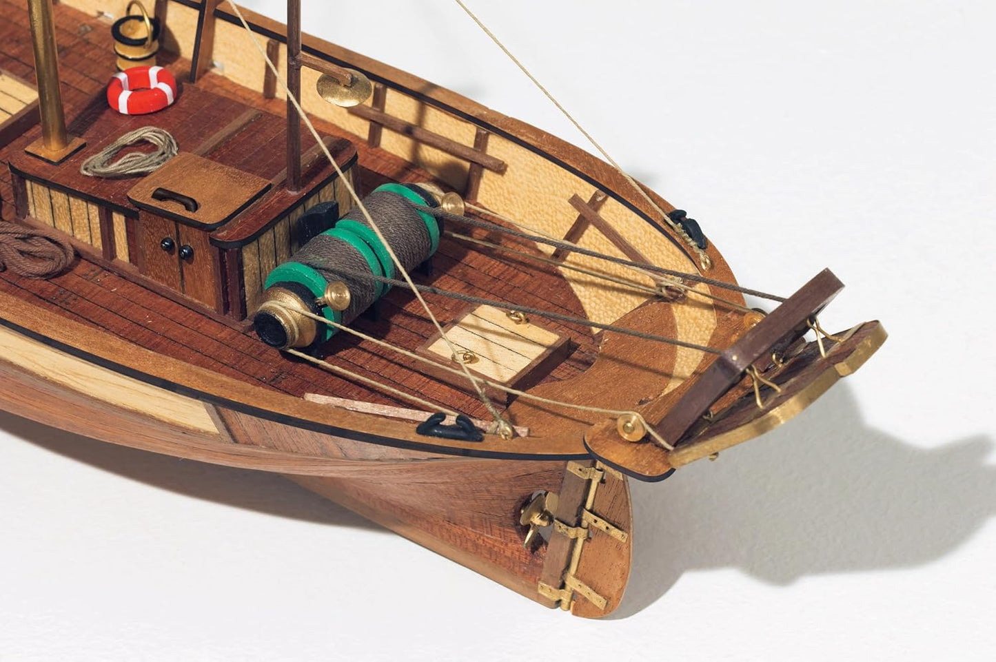 OcCre Palamos Mediterranean Fishing Boat Model Kit, 1:45 Scale Wooden Ship Model, Beginner Level, Model Only – No Paint, Display Stand Included