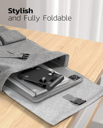 Nulaxy Full Aluminum Dual Folding Cell Phone Stand for Desk