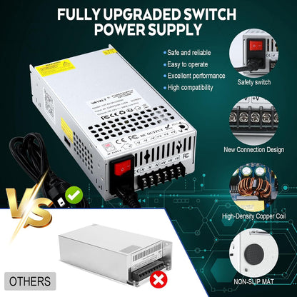 VAYALT DC 12V 100A 1200W Switching Power Supply, 110V/220 V Power Supply AC to DC Converter, Universal Regulated Switching,12V Power Supply for CCTV Camera System,3D Printer,Led Strip,Computer Project