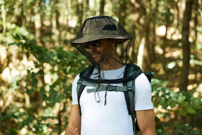 G GIEPHT 2-Pack Mosquito Head Net Mesh for Hiking & Outdoors, Lightweight Bug Face Netting Over Hat for Adults, Insect Protection for Fishing, Camping & Walking, Black