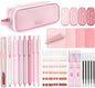 Four Candies Cute Aesthetic Pink School Supplies Kit for Girls