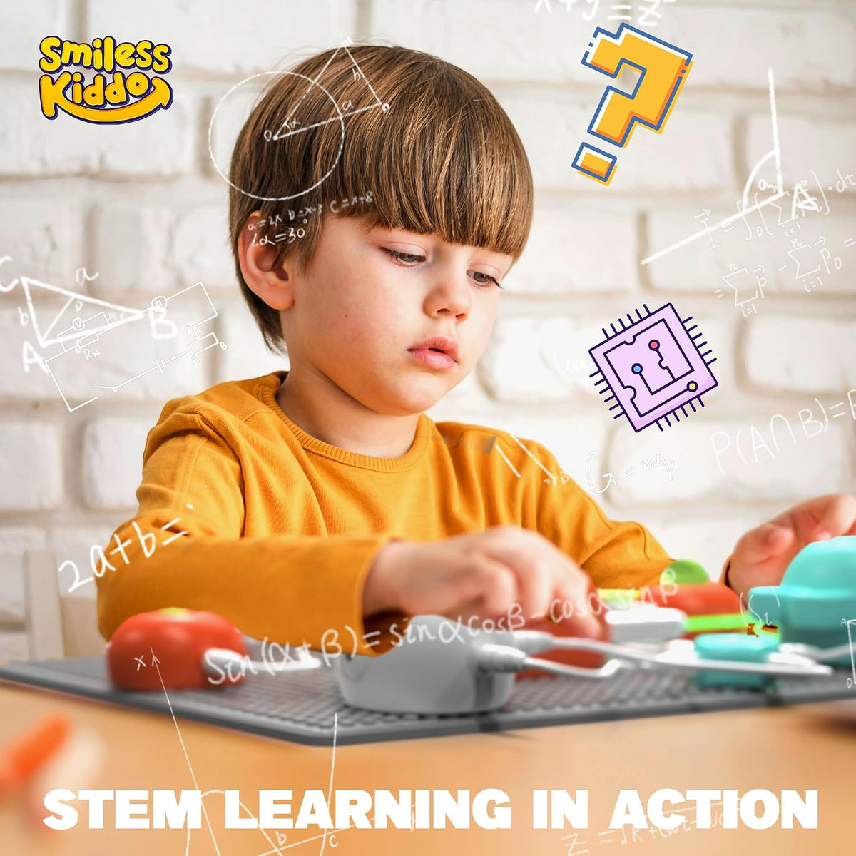 SMILESSKIDDO Science Kits Electronics STEM Kit, 420+ Projects, 35 Circuit Parts, Snap-Together Science Experiments for Kids, Physics Learning Toy