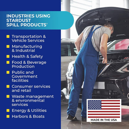 Stardust Spill Products Oil-Only Spill Kit, 2-Pack, Portable Oil Spill Cleanup Kit with Absorbent Pads, Socks, Disposal Bags & Nitrile Gloves