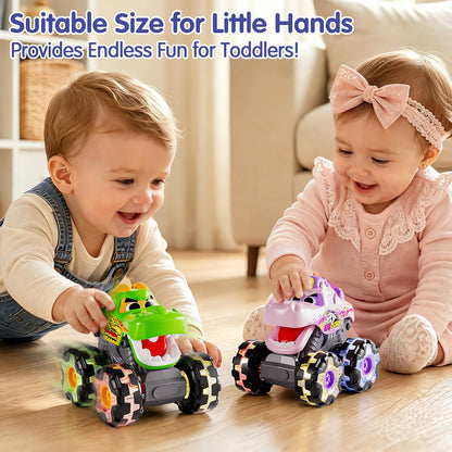 SunnyPal 3-Pack Light Up Monster Truck Toys for Toddlers