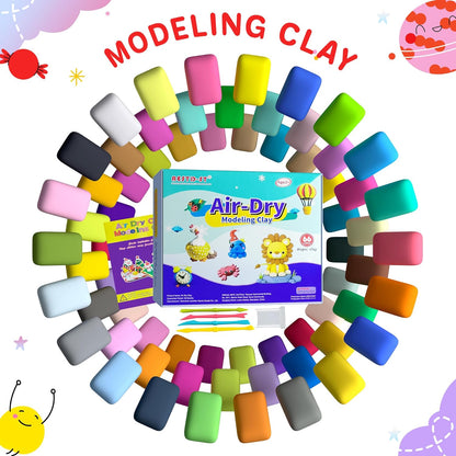 Aestd-ST Air Dry Clay 66 Colors, Modeling Clay Kit for Kids, Teens & Adults, Soft Non-Sticky DIY Magic Clay with Sculpting Tools & Storage Bags
