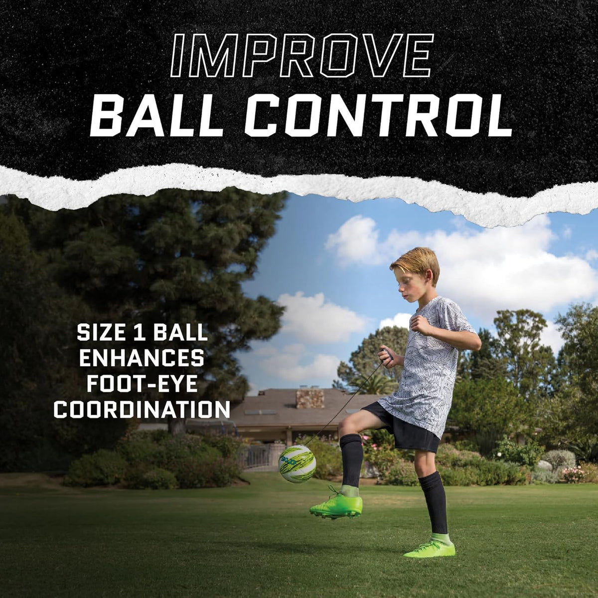 SKLZ Star-Kick Touch Soccer Trainer, Size 1 Ball Kicking & Passing Practice Trainer for Foot-Eye Coordination, Ball Control, Rhythm & Touch Skills, Cobalt