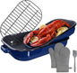 Enamel Turkey Roasting Pan with Rack Set, Casserole Dishes 14&17 Inch 6 Pieces Domed Lid Deep Oval Roasting Pan for Oven, Dishwasher Safe Non-Stick, Gift for Thanksgiving & Christmas Roaster Pot