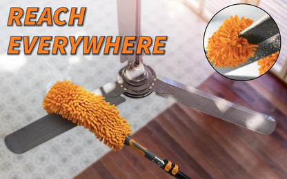 5-24 ft Long Telescopic Extension Pole, Multi-Purpose Extendable Pole Universal Twist-on Metal Tip // Lightweight and Sturdy // Best Telescopic Pole for Painting, Dusting and Window Cleaning