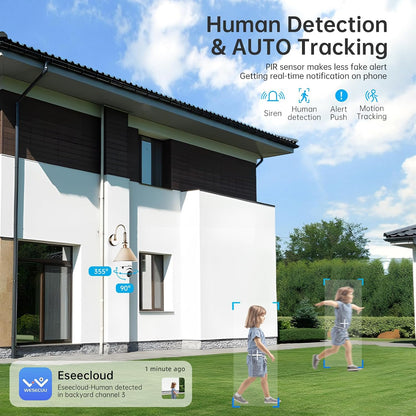 WESECUU Light Bulb Security Camera, 2K Dual-Band Wi-Fi Outdoor Camera with 360° Motion Detection, Two-Way Audio, Color Night Vision, Human Detection, Alexa Compatible