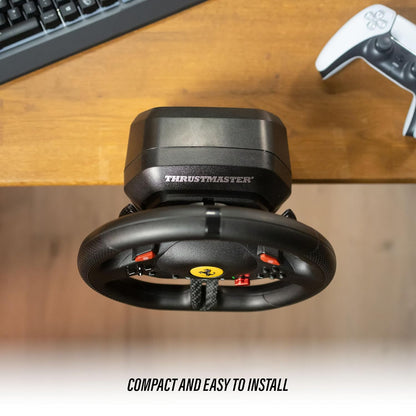 Thrustmaster T98 Ferrari 296 GTB - Racing Wheel and Pedal Set - PS5 & PC Beginner racing wheel, officially licensed by Ferrari, linear resistance, automatic return to centre, paddle shifters