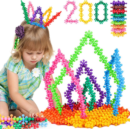 NEOACT 200PCS Building Blocks for Kids, STEM Educational Interlocking Construction Toys, Creative 3D Building Set for Preschool & School Children Ages 3+, Multicolor