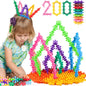 NEOACT 200PCS Building Blocks for Kids, STEM Educational Interlocking Construction Toys, Creative 3D Building Set for Preschool & School Children Ages 3+, Multicolor