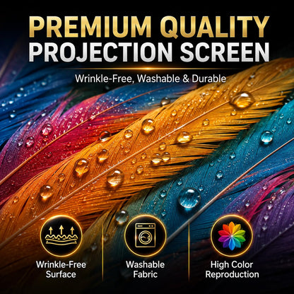 TOWOND 120-Inch Outdoor Projector Screen with Stand, 16:9 Portable HD Foldable Movie Screen, 4K/1080P Front & Rear Projection Screen with Carry Bag, Wind Anchor Kit