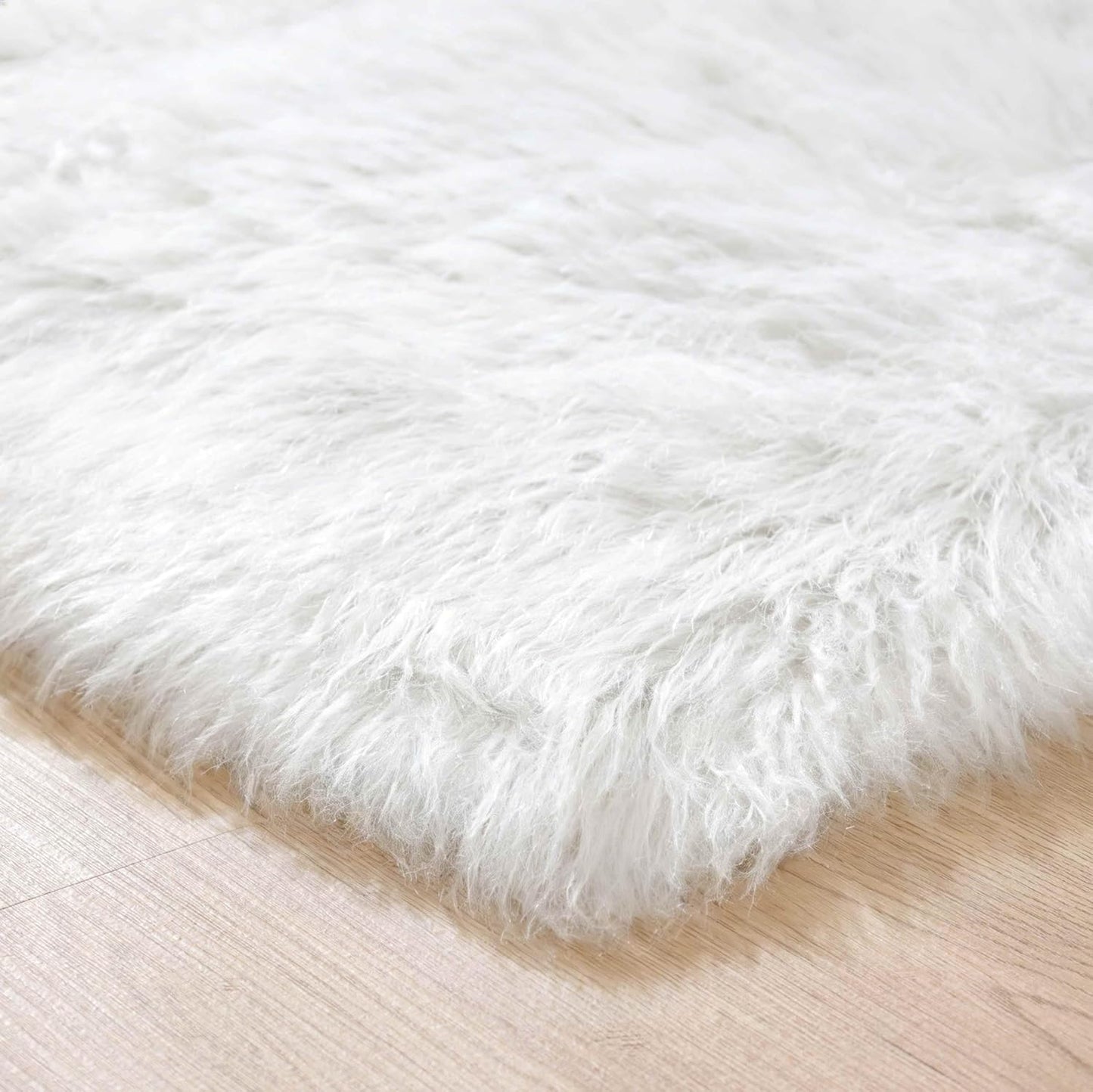 Goolela White Sheepskin Area Rug 9x12 Fluffy Fuzzy Furry Rug for Bedroom Living Room Faux Fur Shaggy Soft Rectangle