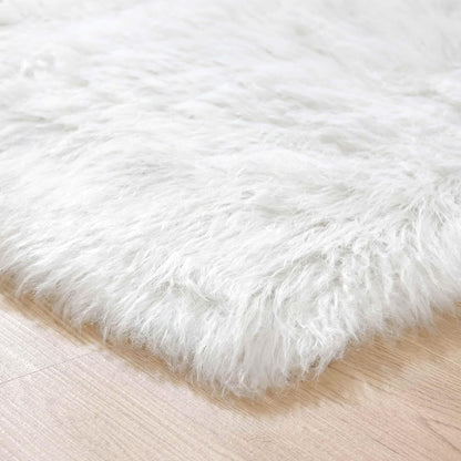 Goolela White Sheepskin Area Rug 9x12 Fluffy Fuzzy Furry Rug for Bedroom Living Room Faux Fur Shaggy Soft Rectangle