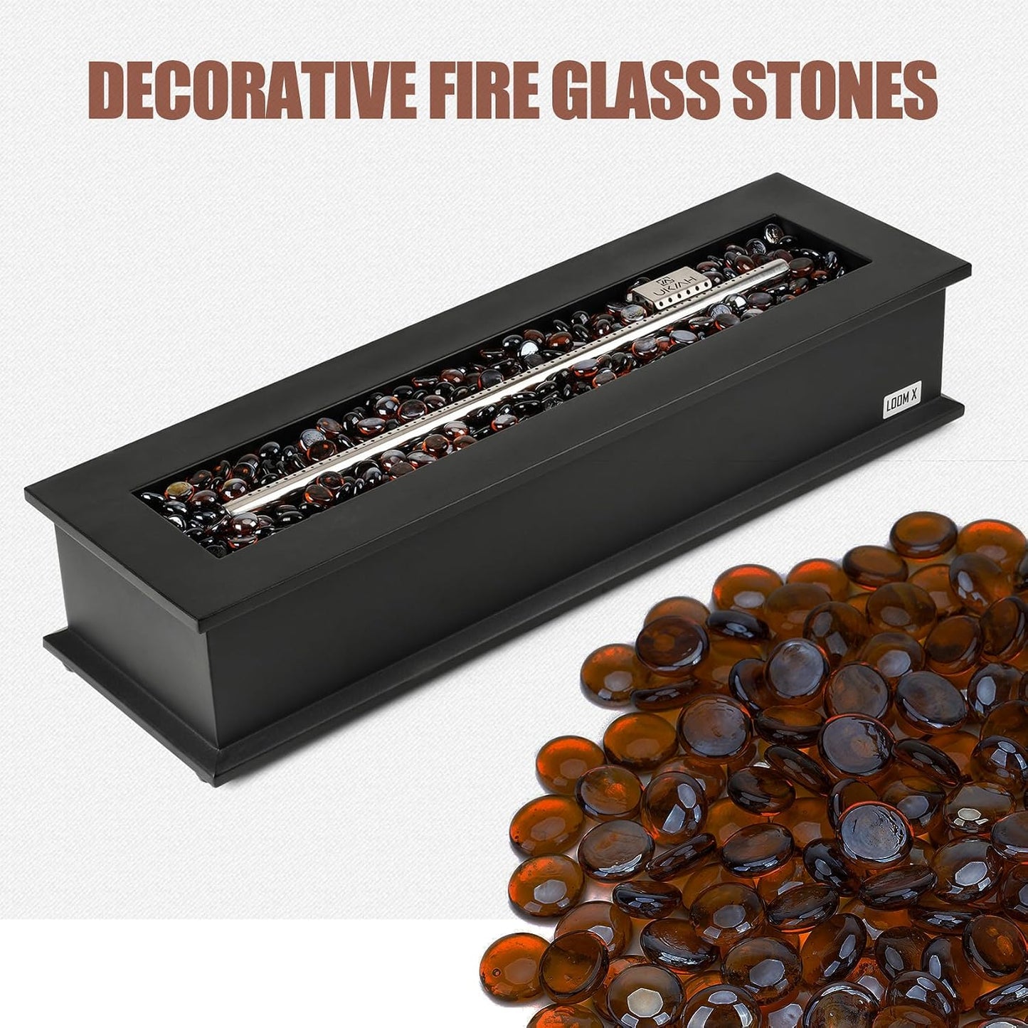 28" Propane Gas Fire Pit with 10FT Hose, 2 Covers & Glass Beads, FP063 Portable Smokeless Tabletop Fireplace for Outdoor Patio Backyard Camping RV Tailgating, Great Gift Choice, 40000BTU