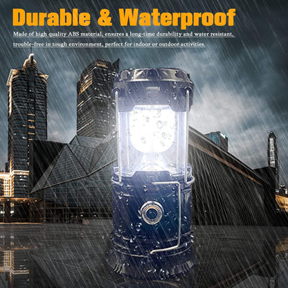 XTAUTO Collapsible Solar/USB Rechargeable LED Camping Lantern, 4-Pack