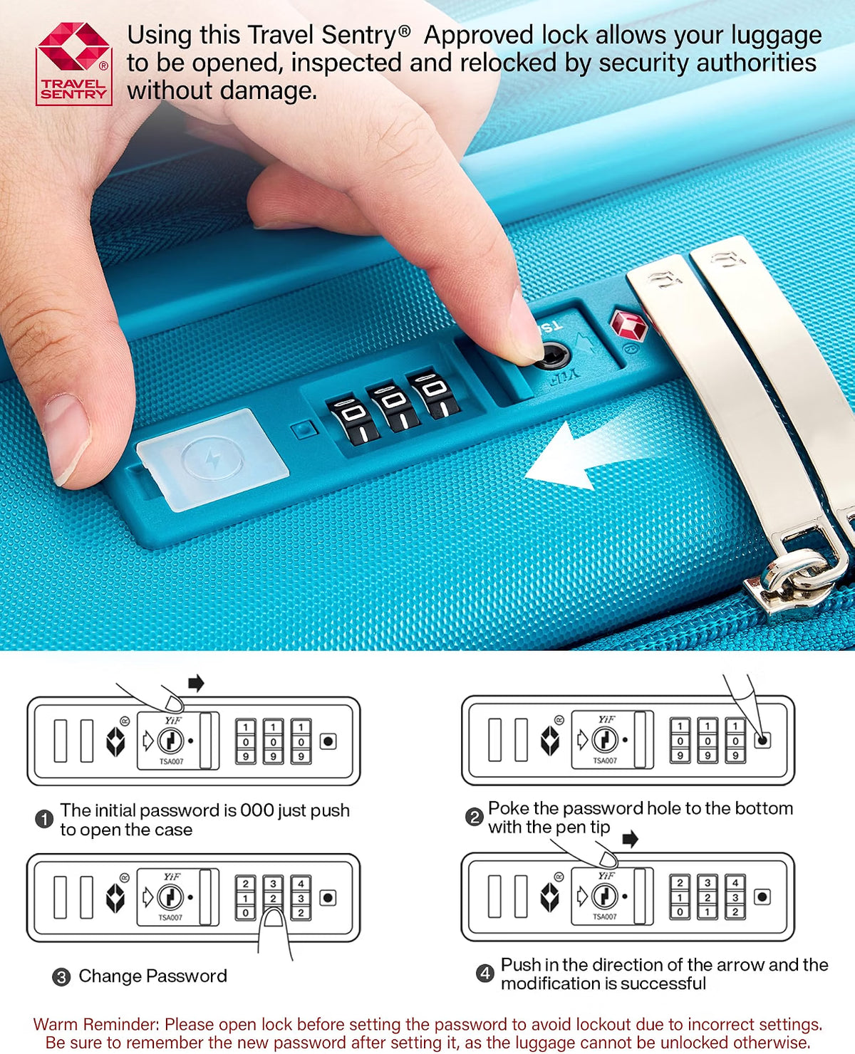 Hanke 28-Inch Expandable Luggage with Spinner Wheels, Top-Opening Hard Shell Suitcase with Cup Holder, TSA Lock, USB Port & 130L Capacity, Caribbean Blue