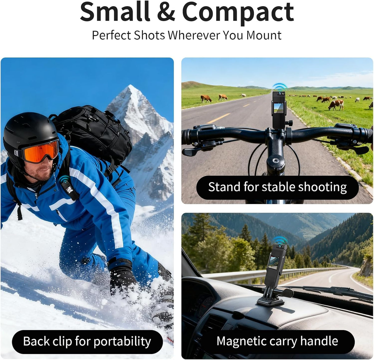 128GB Mini Body Camera with 180° Rotating Lens, 1080P HD Mini Body Cameras with Audio and Video Recording, Loop Record, 8 Hours Continuous Recording Camcorder for Security, Work, Travel