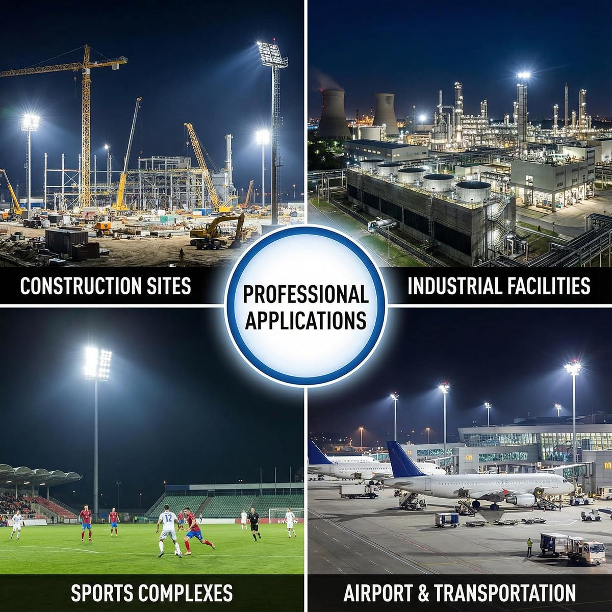 XXBSAZ 300W LED Flood Light Outdoor, 37000LM, Daylight 6500K, AC85-265V High Power Commercial Work Light, IP66 Waterproof Super Bright Security Stadium Lights for Parking Lots, Warehouses,Tennis